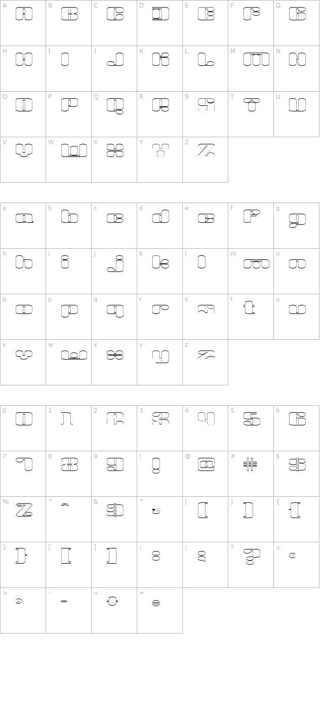 Liquid Sex Outline character map