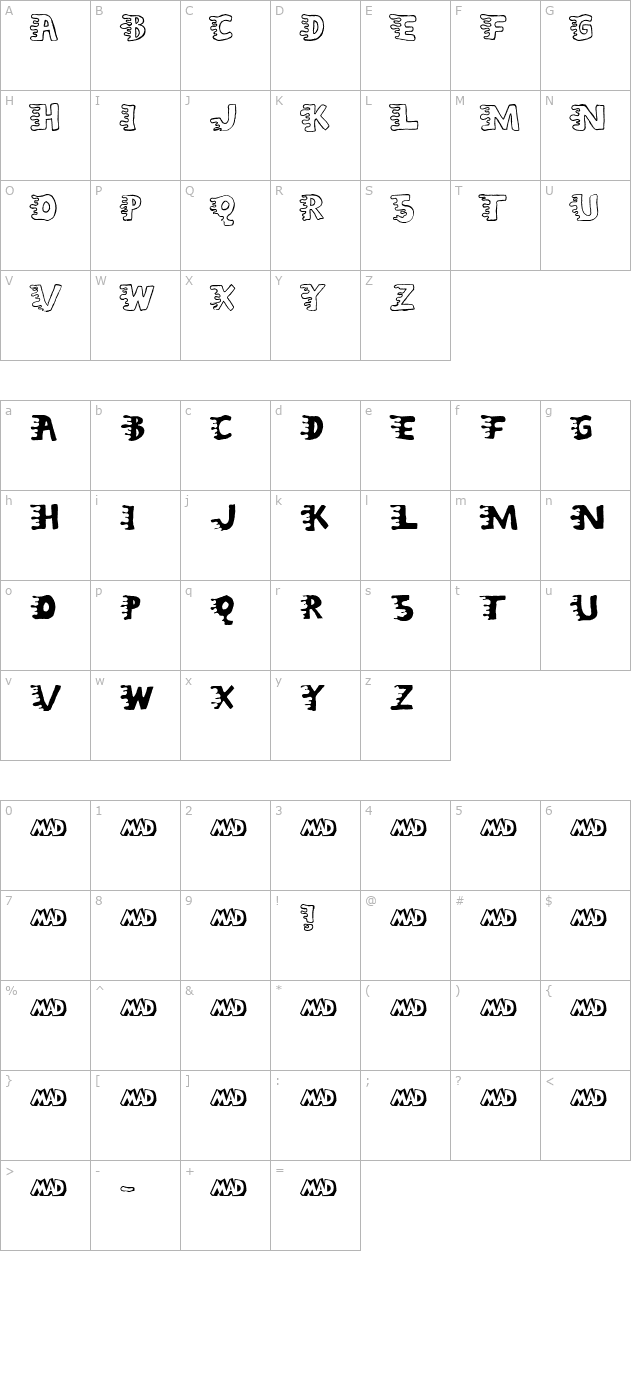 liquidy-bulbous character map