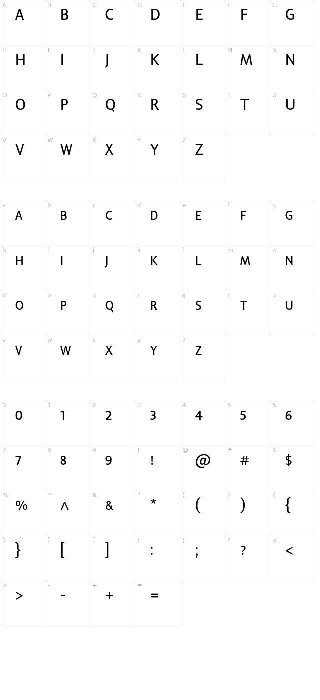 LisboaSansSC character map