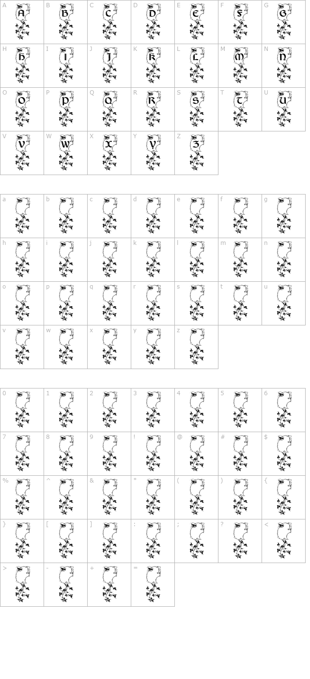 LisburneInitials character map