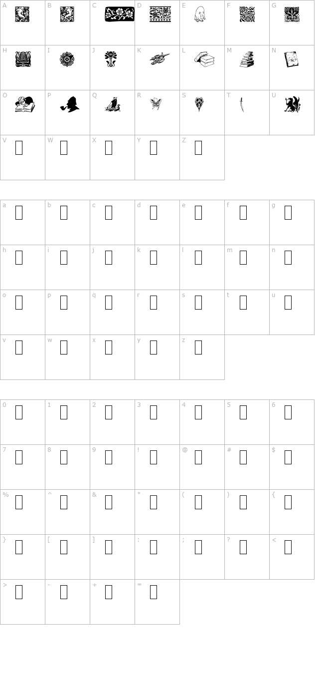 Listemagerens Dingbats character map