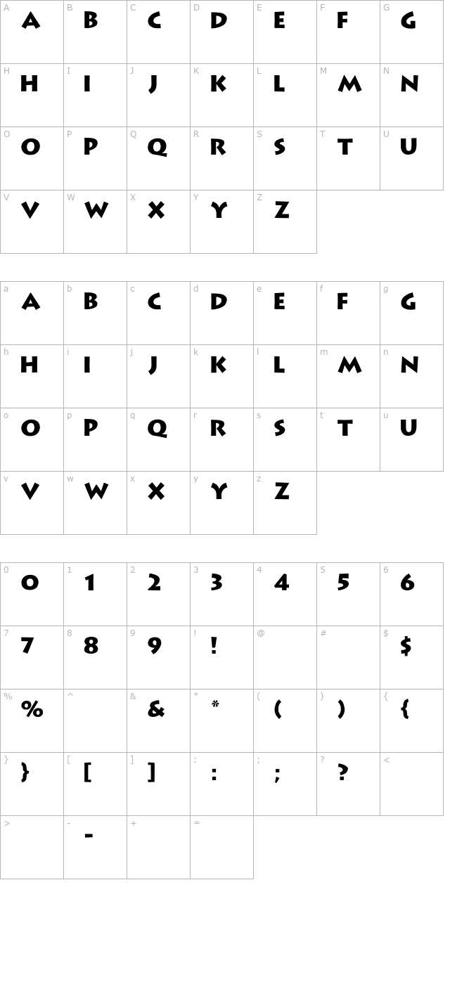 lithographextbo character map