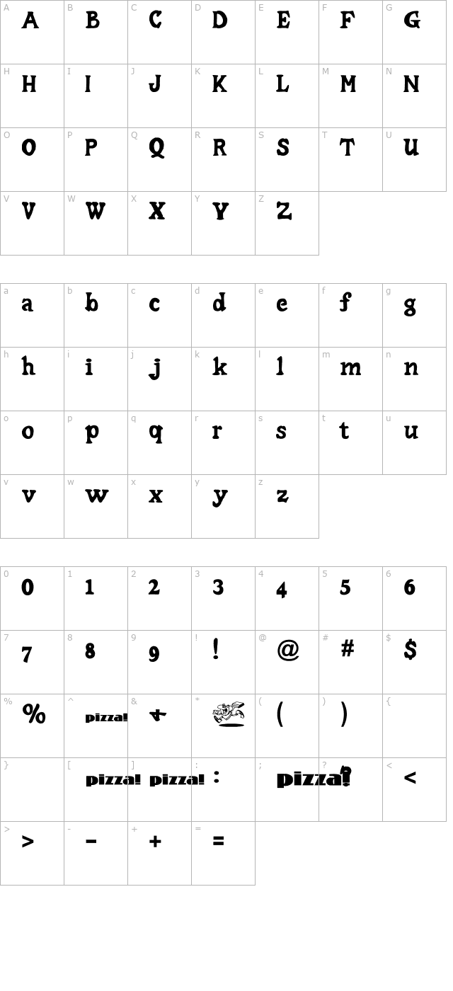 Little Caesar character map