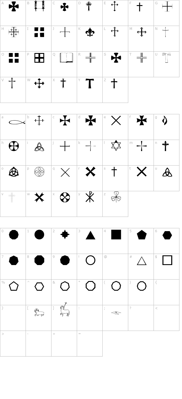 Little Regular character map