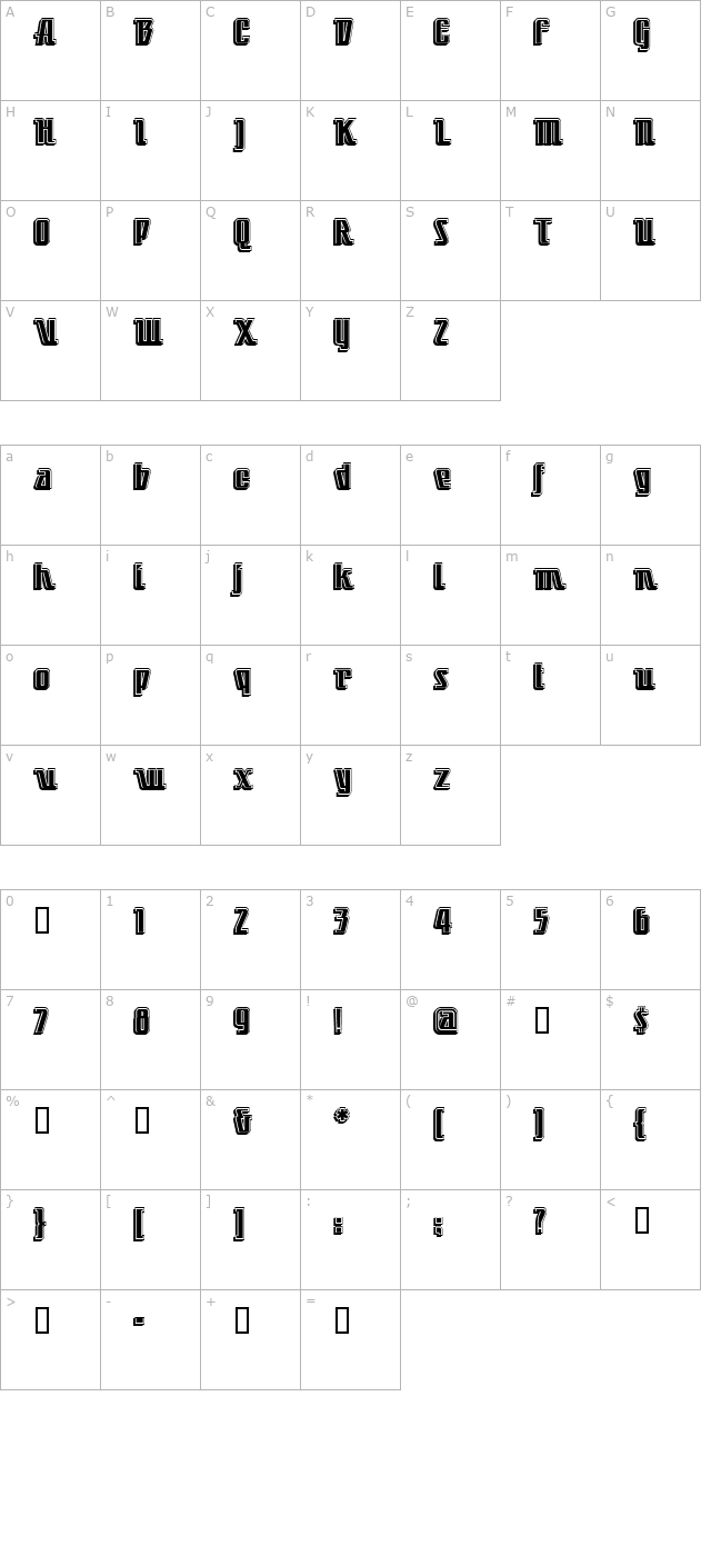 LittleDeuceCoupe character map