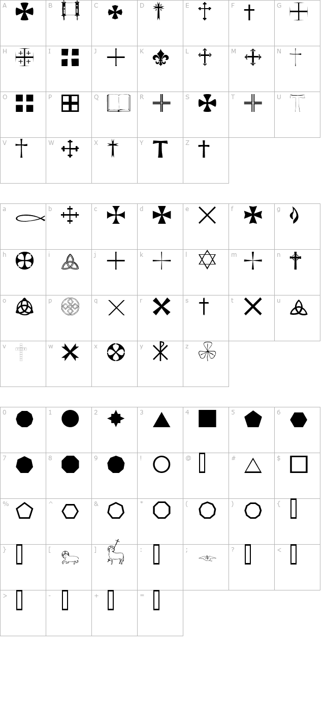 LittleGidding Plain character map