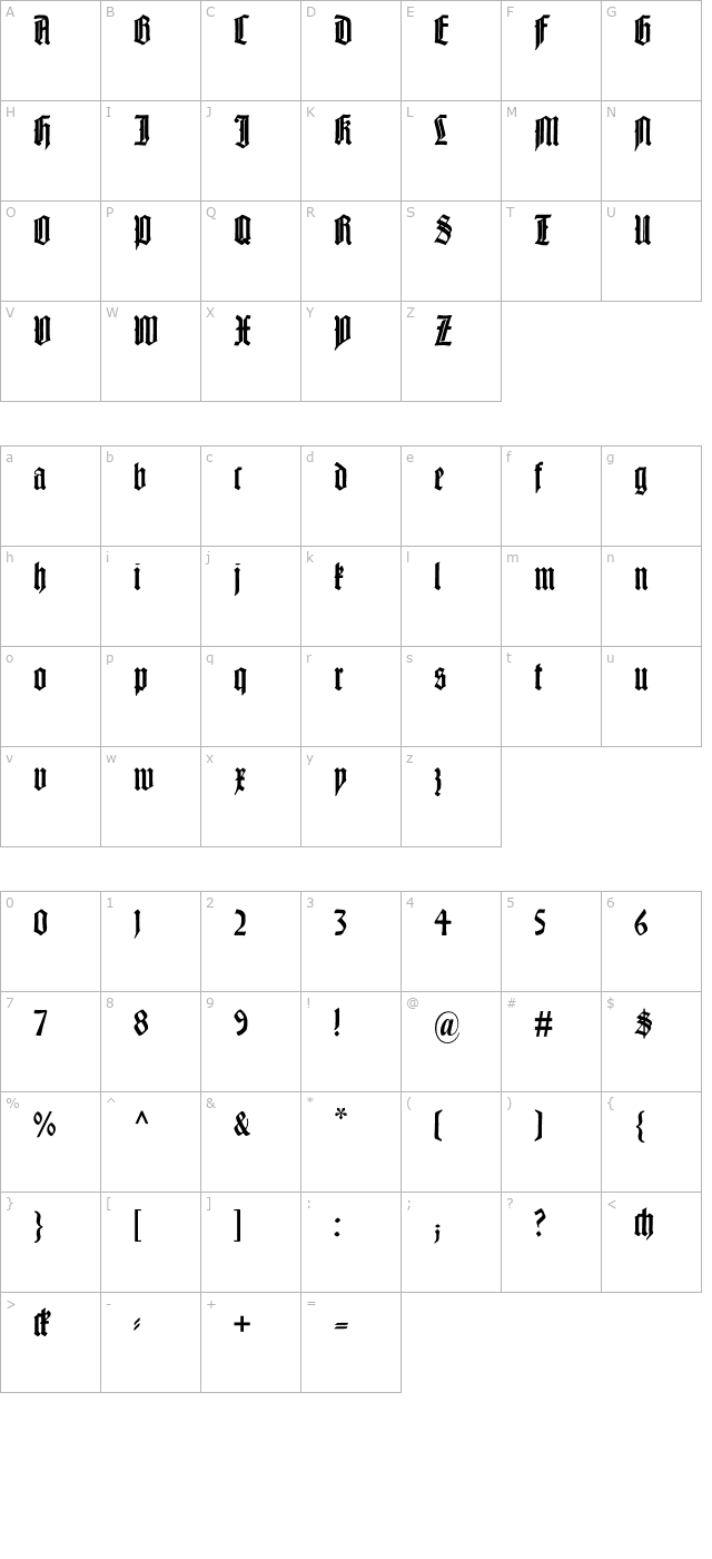 liturgisch character map