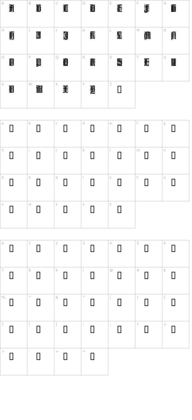 LiturgischZierbuchstaben character map