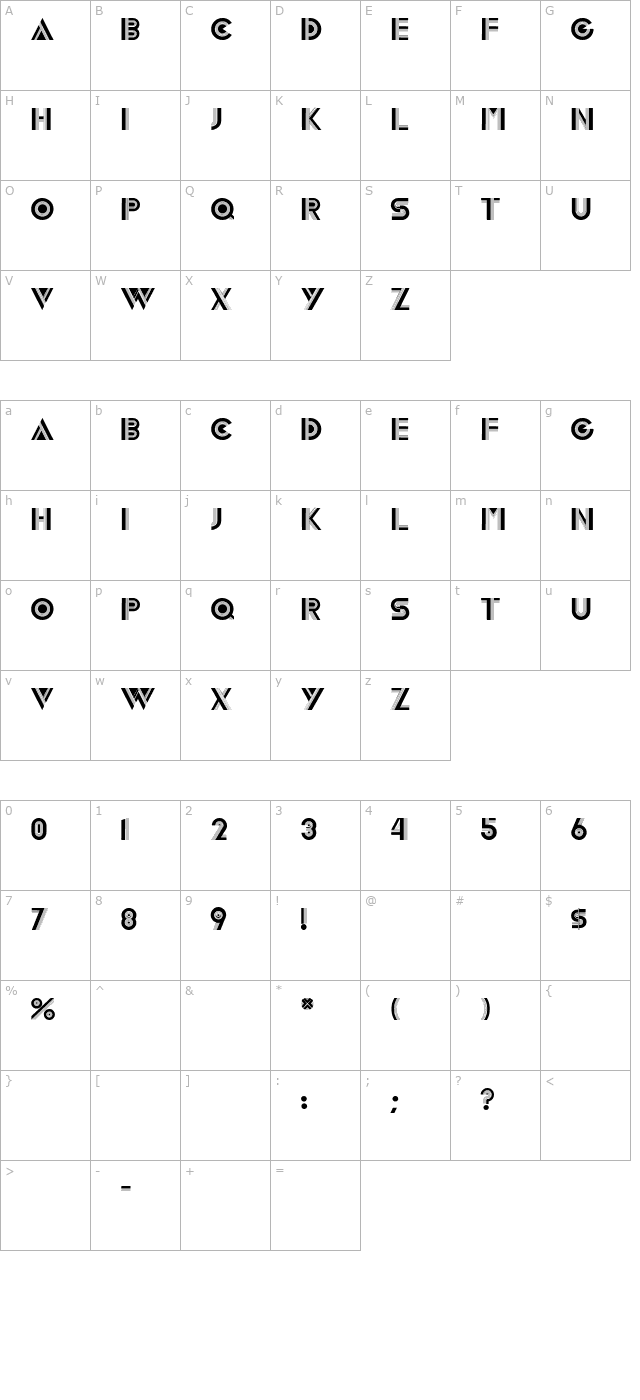 LivelyDisplayCaps character map