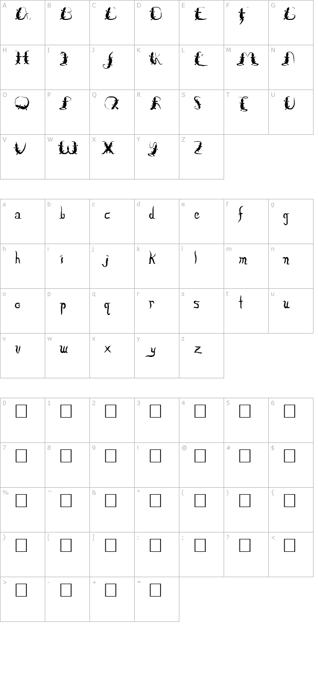 lizzard character map