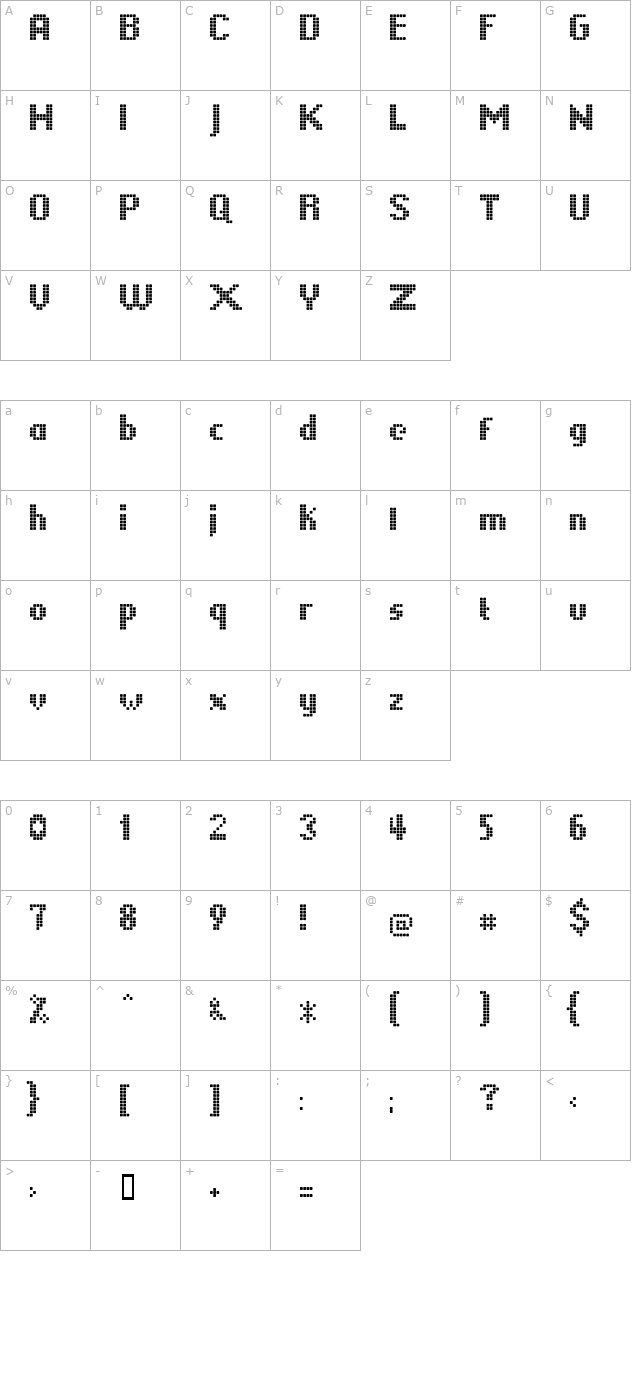 ll-pikseli character map