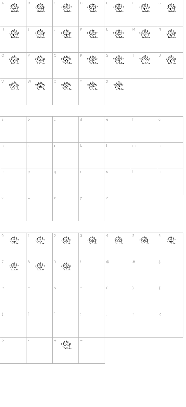 LMS Boyton Alphabet character map