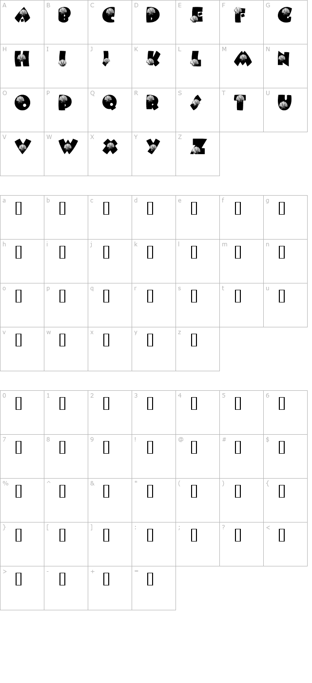 LMS She-Shells character map