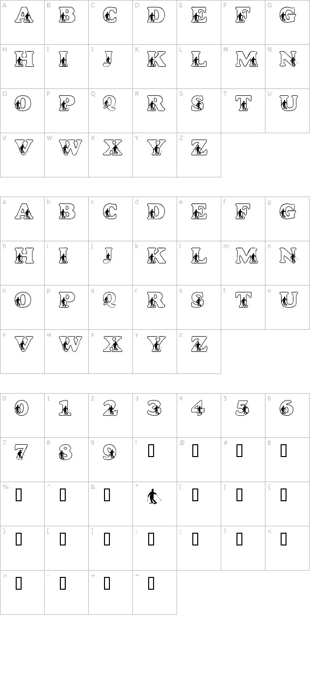 LMS Slalom Script character map