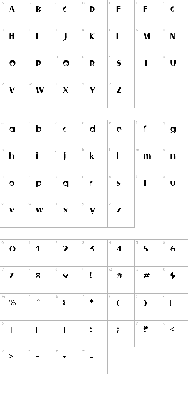 Locked Window character map