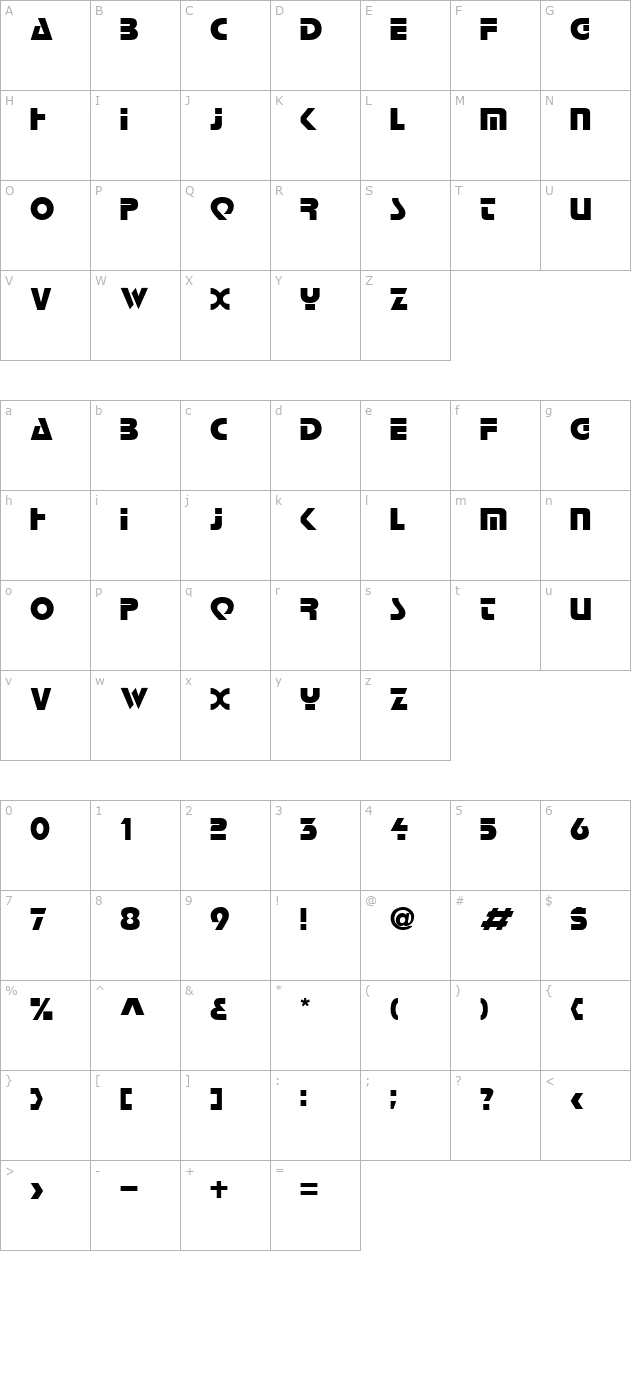 Logan Regular character map