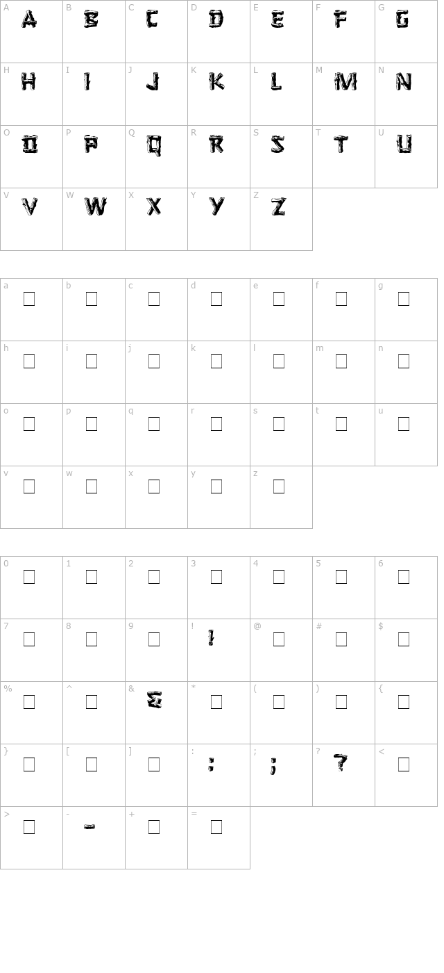 logger-medium character map