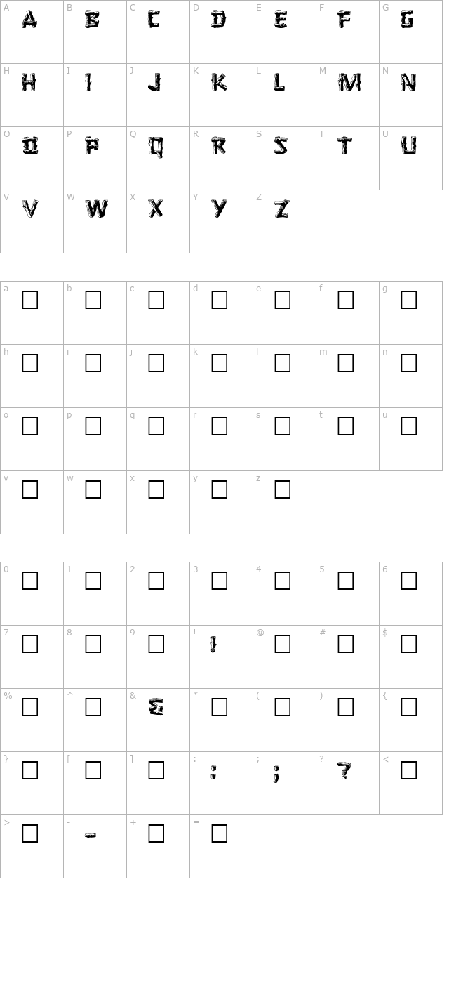 Logger Regular character map