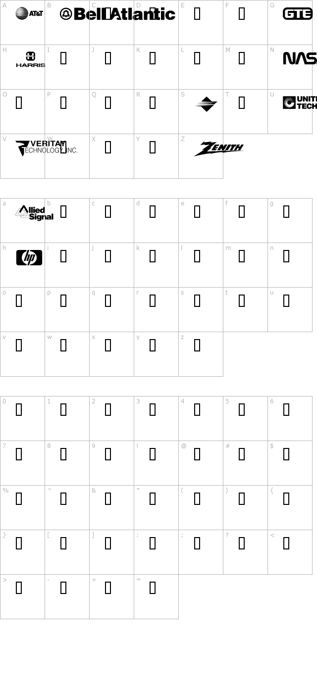 Logos Technology character map