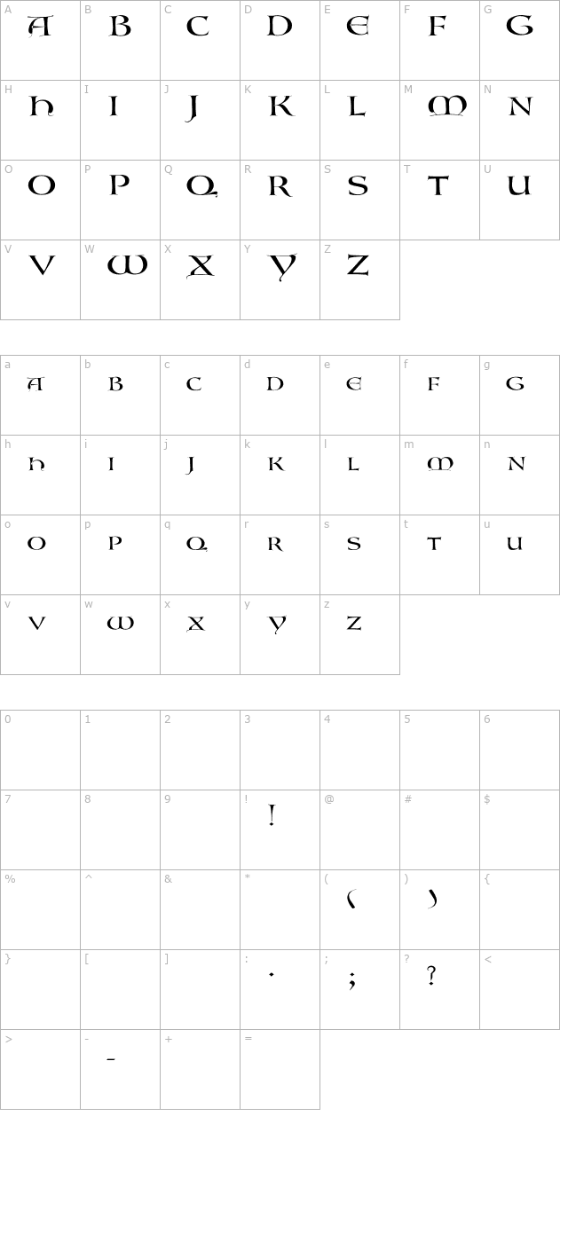 lombardic-normal-wd character map