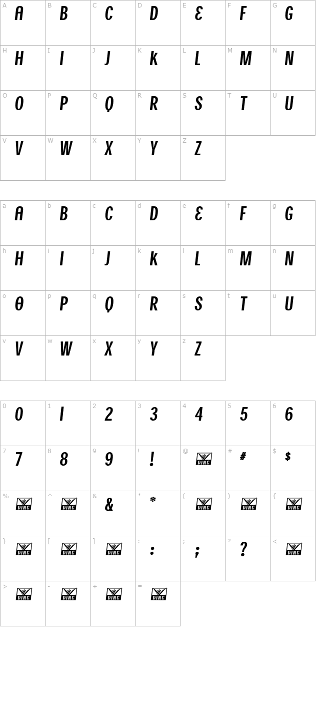 london-calling character map