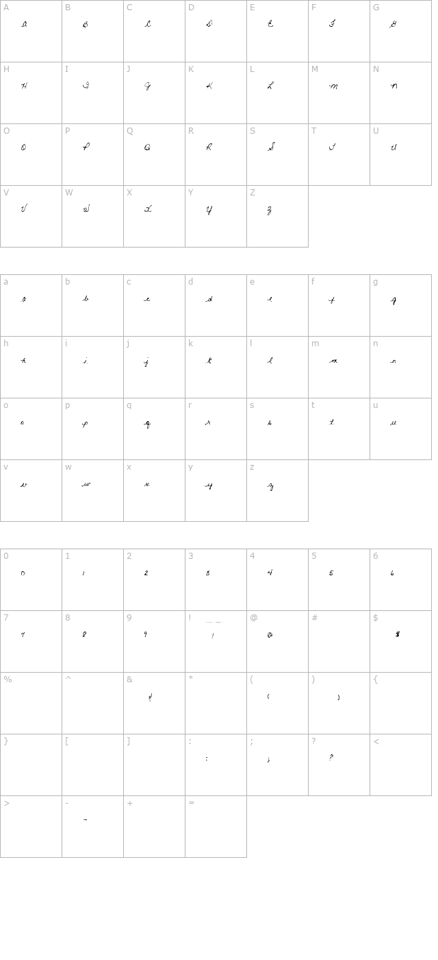 LonewolfScript character map