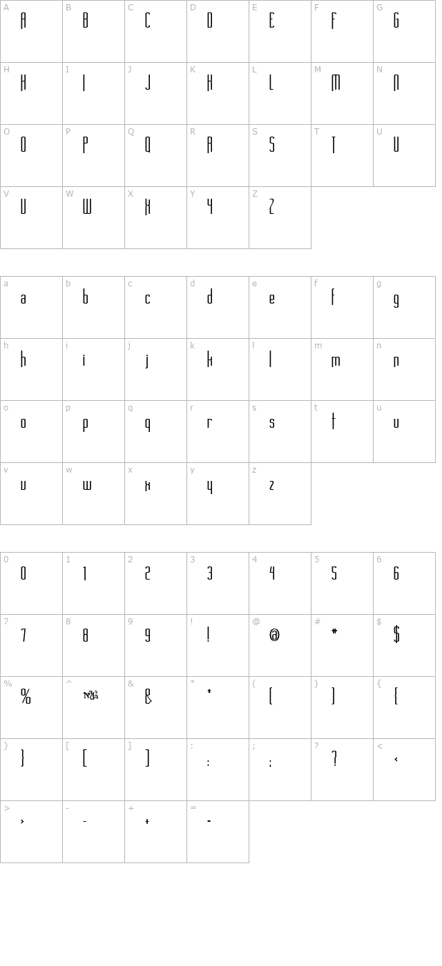 Long Cool Mother character map