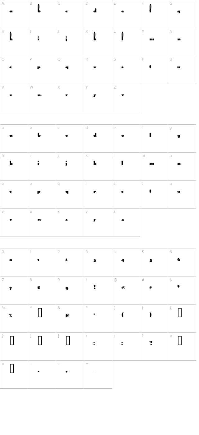 Long Ears MF character map