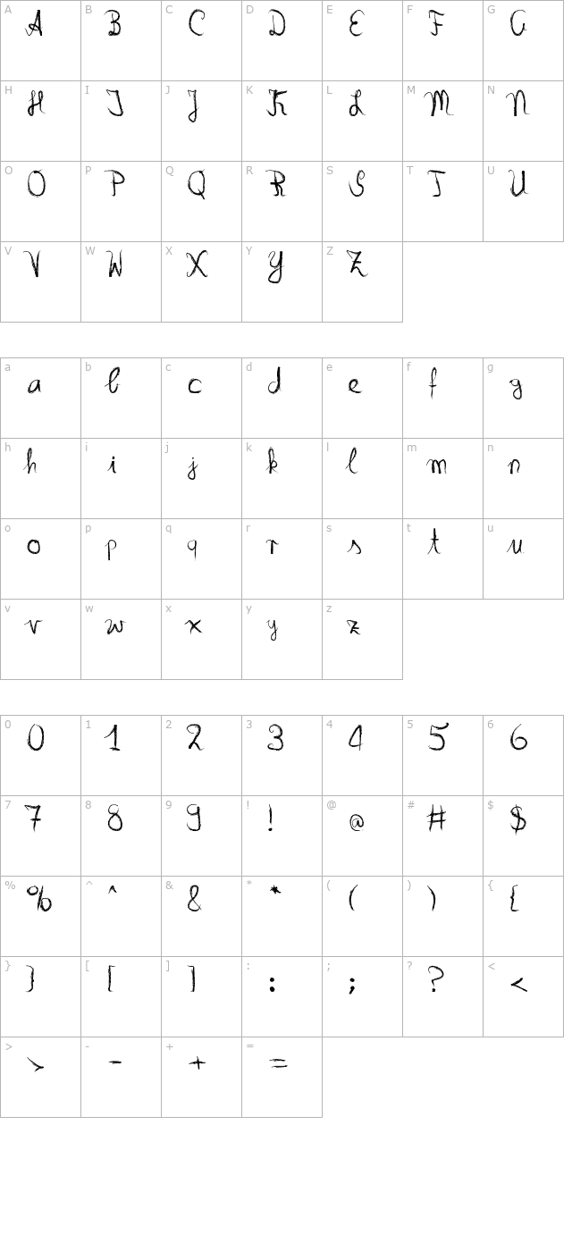 LongTimeAgo DSG character map