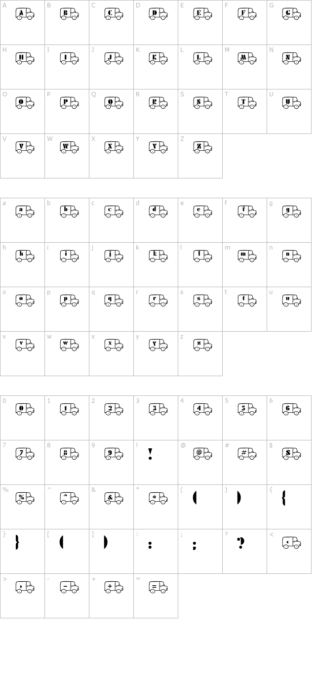 lorry-becker character map