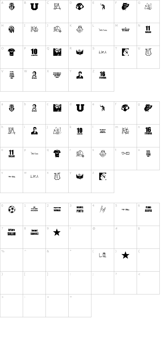 Los de Abajo character map