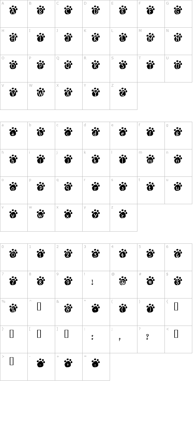 lotus-paws character map