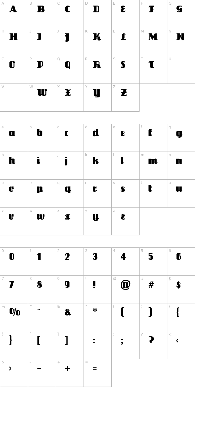 Louisianne character map