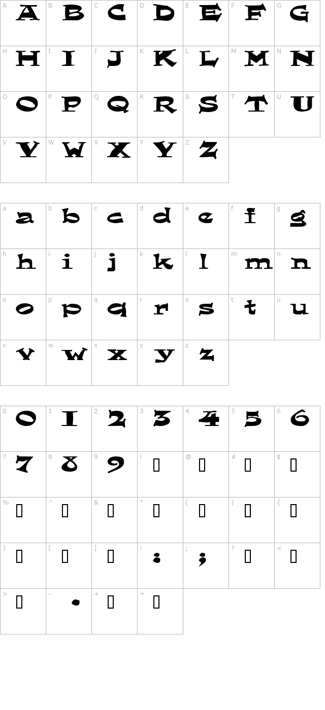 loungerextended character map