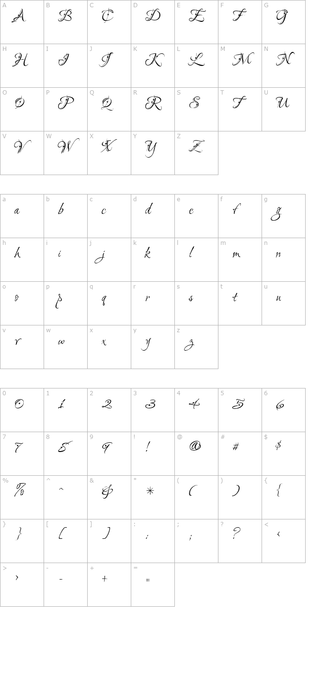 love-light character map