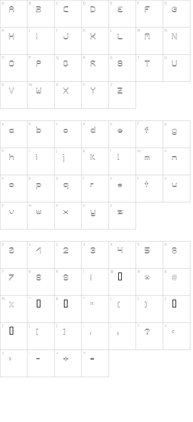 love-parade-outline-bold character map