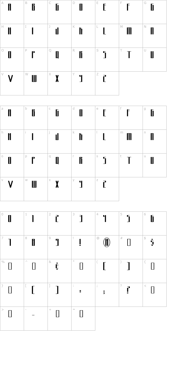 Love Quickie character map