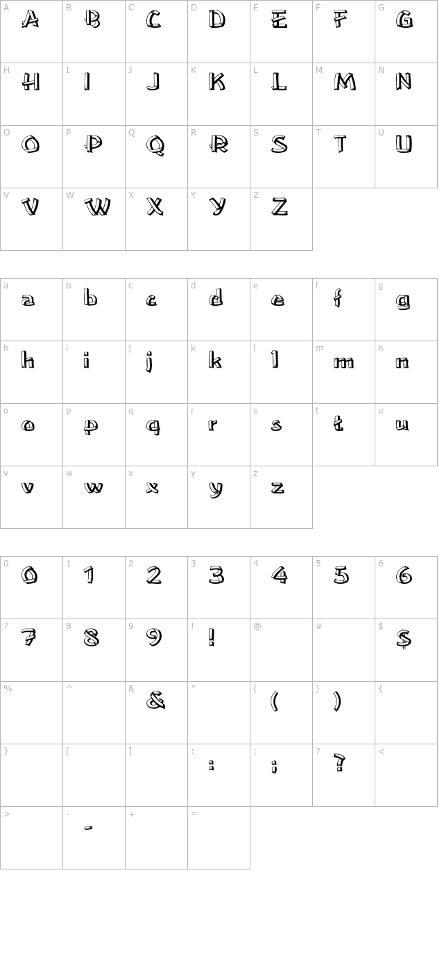 LowEa Wd character map