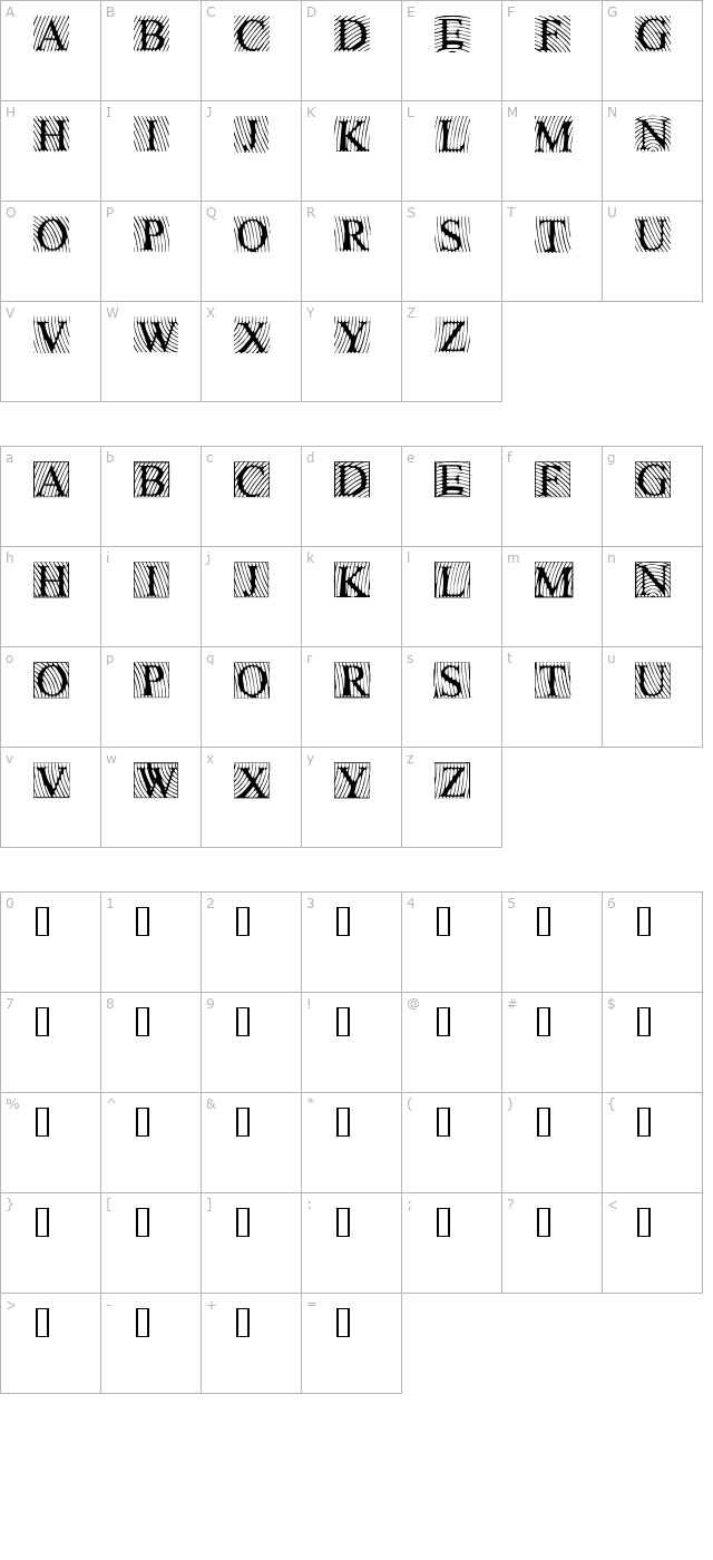 LowEngravedCapsLight character map