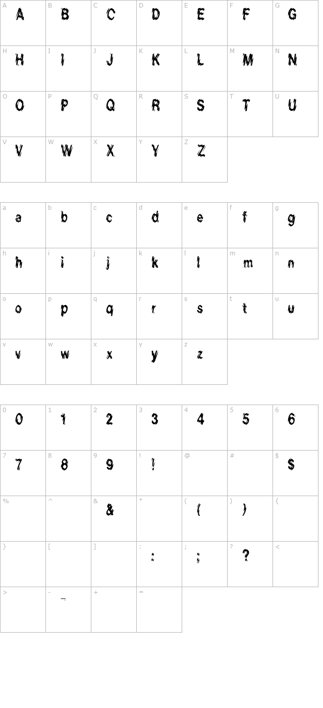 LowerWestSide Cn character map