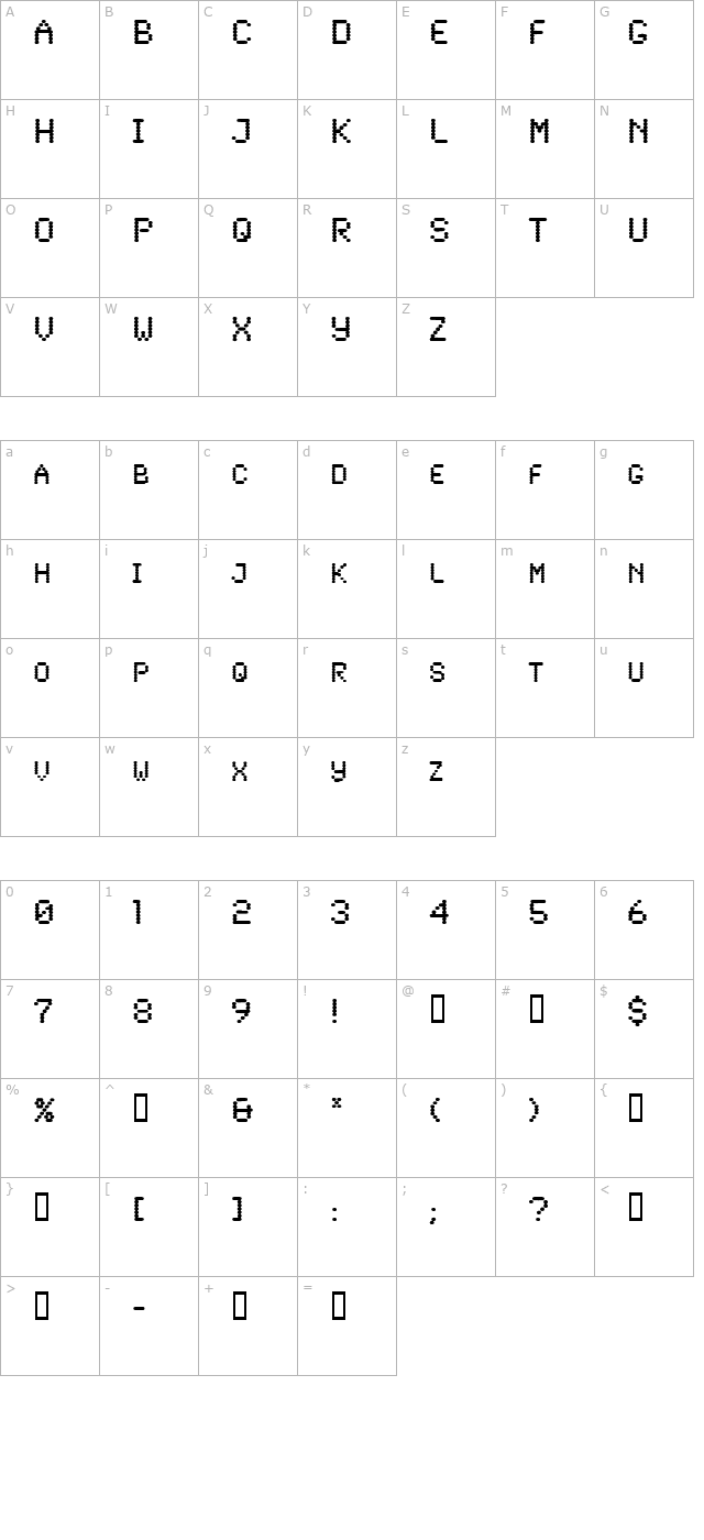 lowtech character map