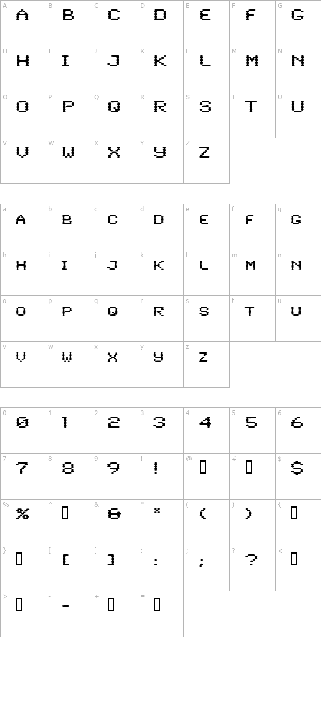 lowtechextended character map