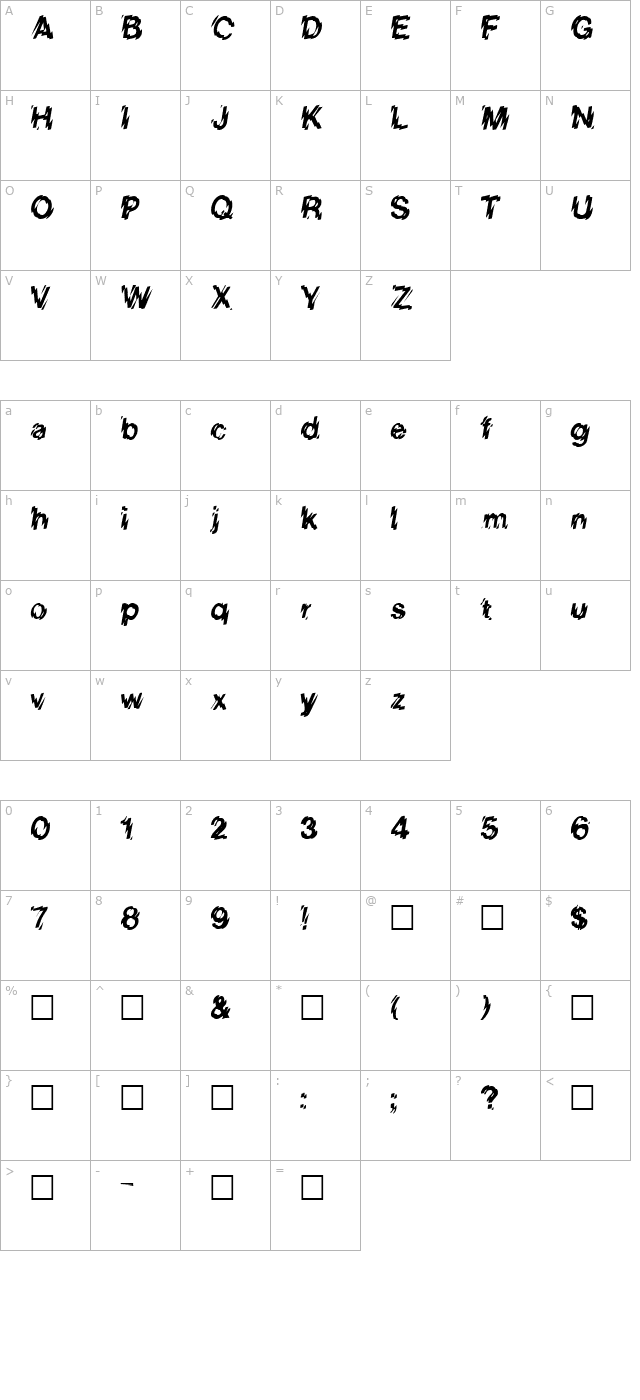 lowwe-regular character map