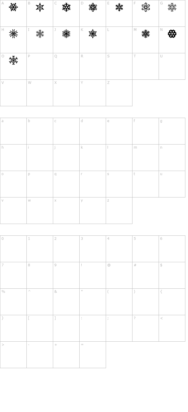 lpsnowflake character map