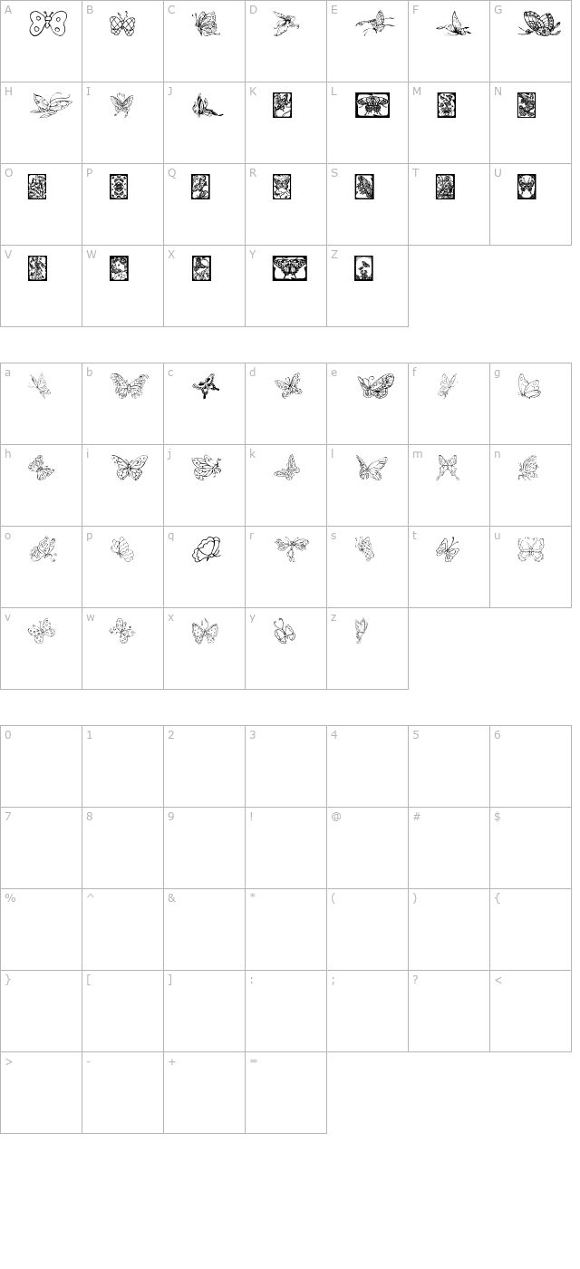 LS503butterflies character map