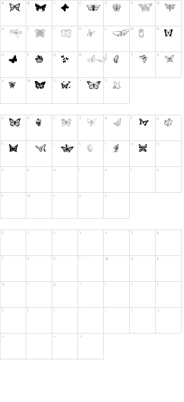 LSbutterfly2 character map