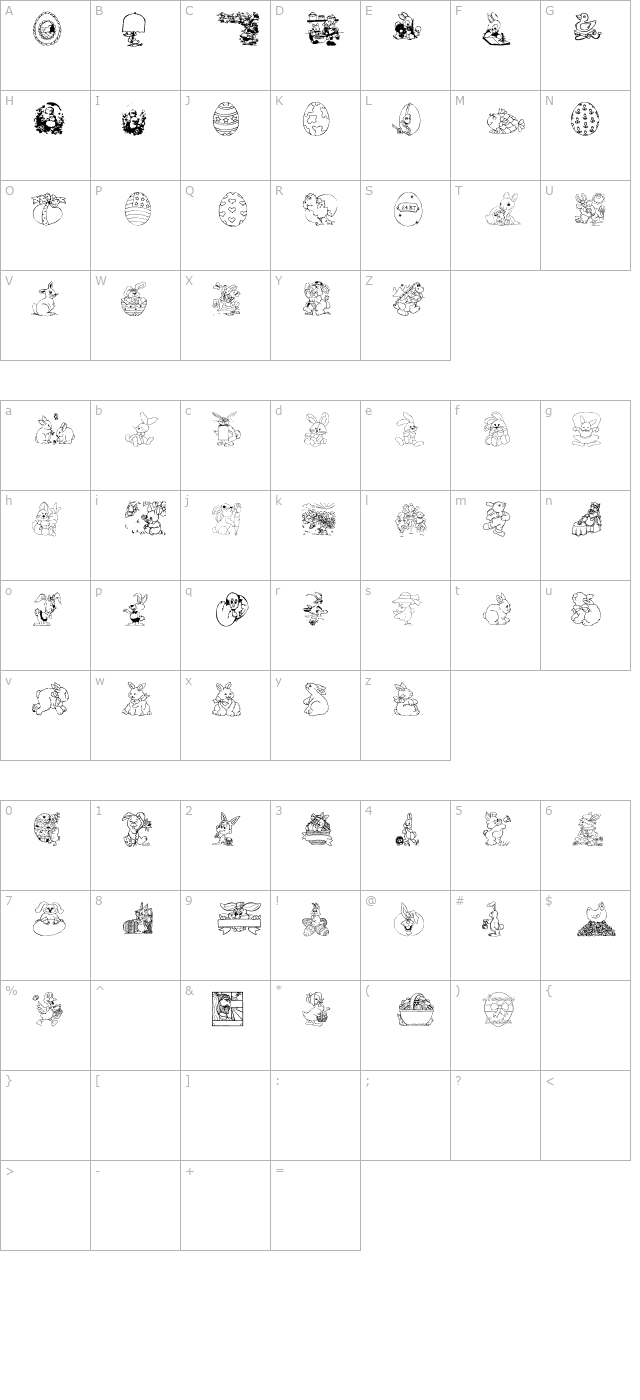 lseasterdings character map