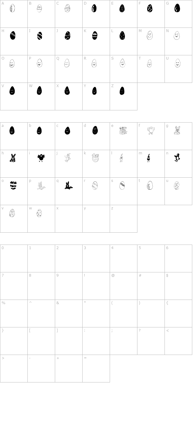 lseasterdoodles character map