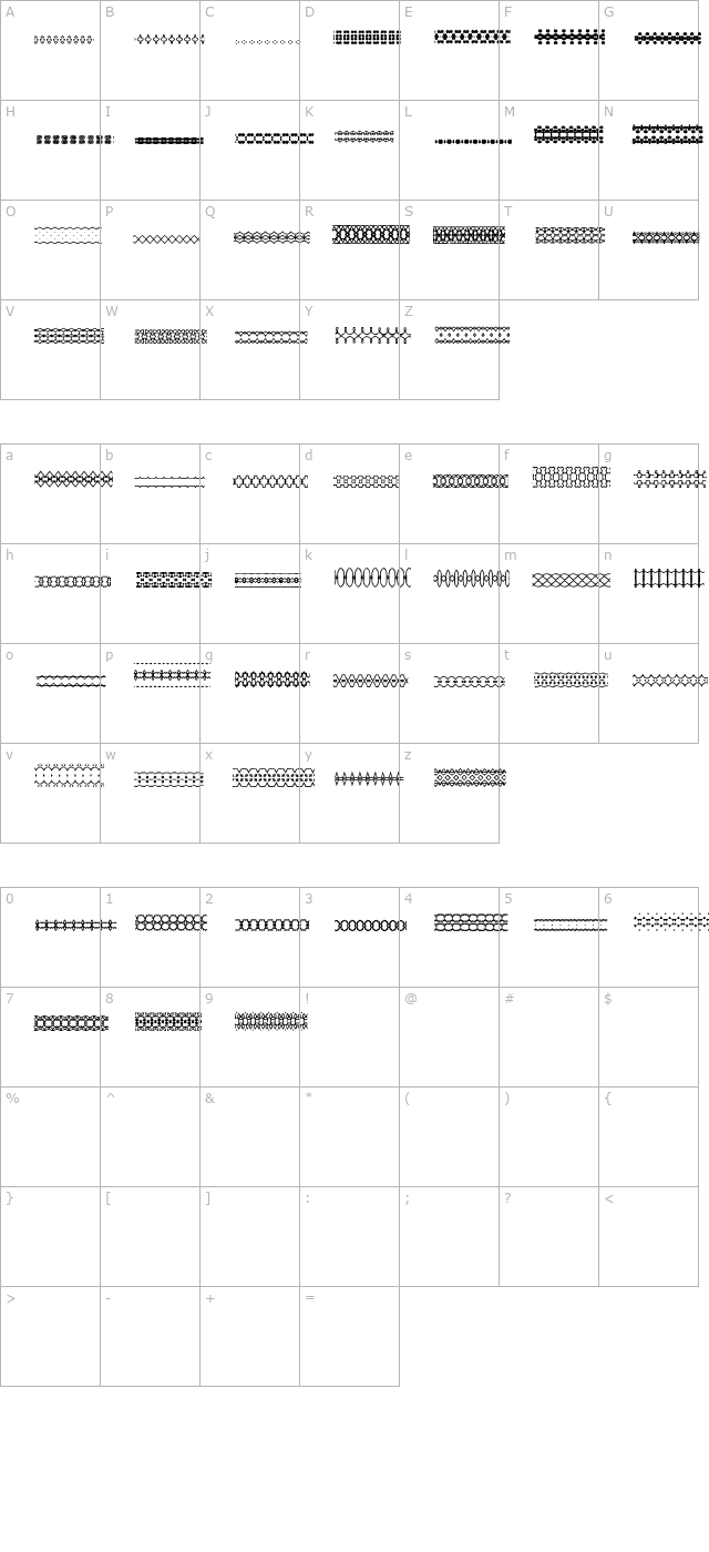 LSLines2 character map