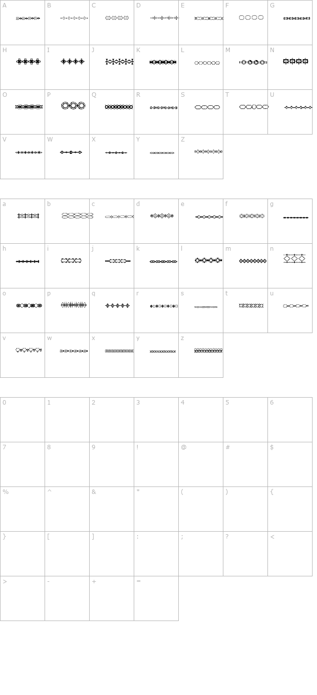 lsmoredividers character map